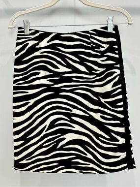 White House Black Market Zebra-Print Mini Skirt in Black and White
